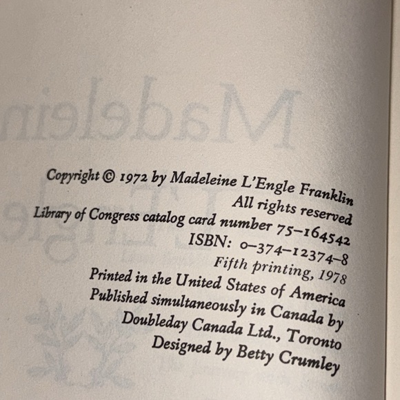 SIGNED COPY MADELEINE L’ENGLEA Circle of Quiet - Picture 5 of 8